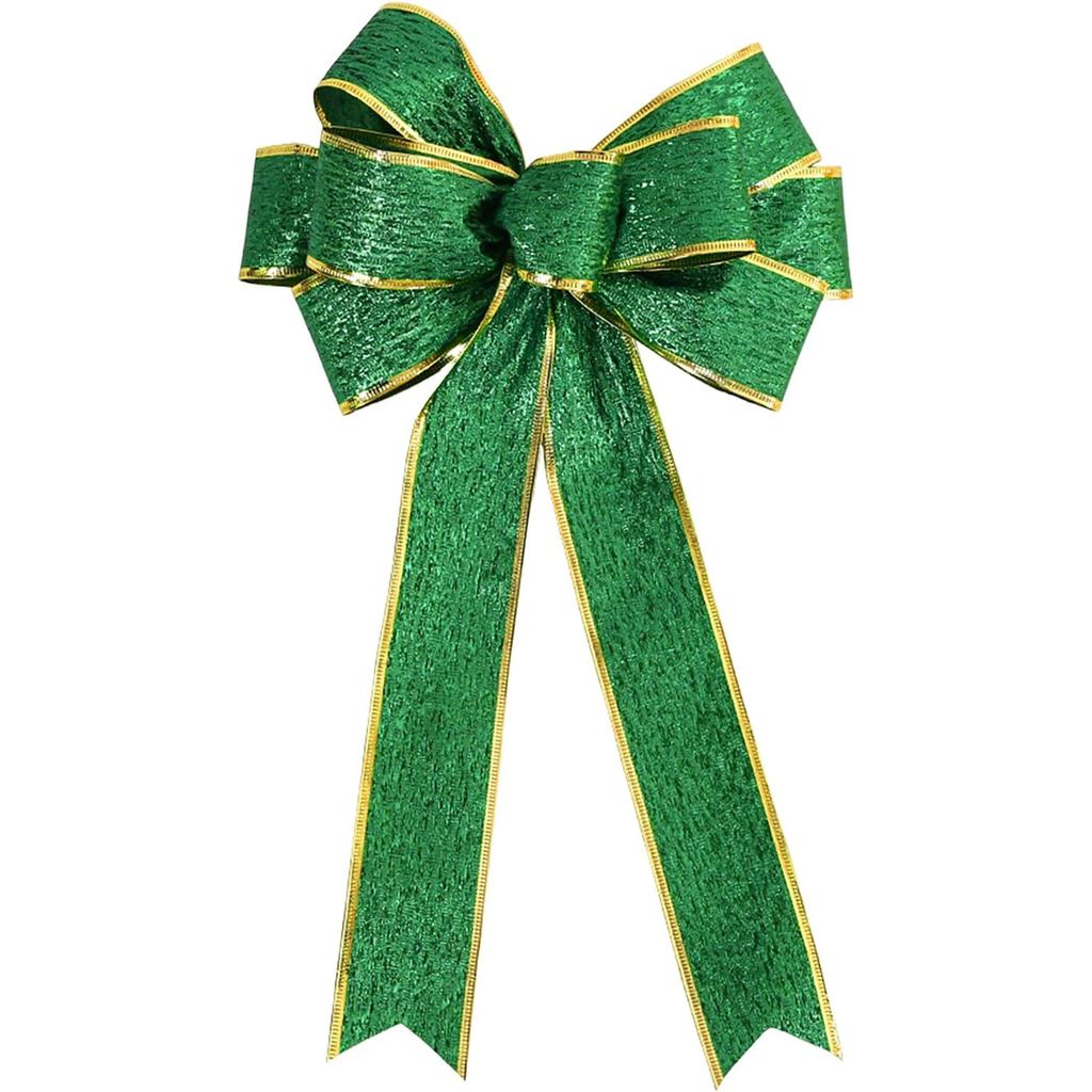 St Patricks Day Bow สําหรับพวงหรีดตกแต่งสีเขียว St Patricks Day Tree Topper Bows 13x9 ขนาดใหญ่ Bowkn