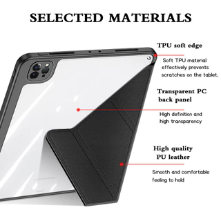 เคสกันกระแทก เคส For iPad Pro 12.9 2018-2022 11-13" 2024-2025 Gen11/10/9/8/7/6/5/4/3 Air5/4 Pro10.5 Air 13'M2 M3เคสไอ-XF