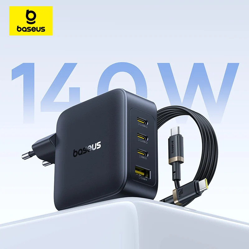 BASEUS  ขายใหม่Baseus 140W GaN Charger PD Charger USB C Charger Fast Charge สําหรับ Macbook แท็บเล็ต
