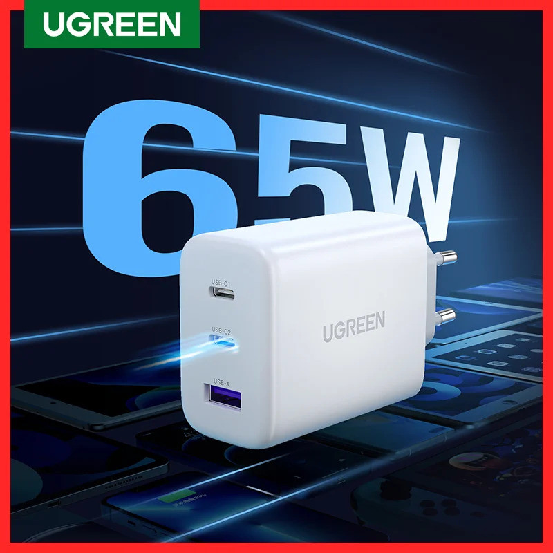 UGREEN 65W PD Charger Quick Charge 4.0 3.0 Type C PD USB Charger สําหรับ iPhone 16 15 14 Pro Max Fas