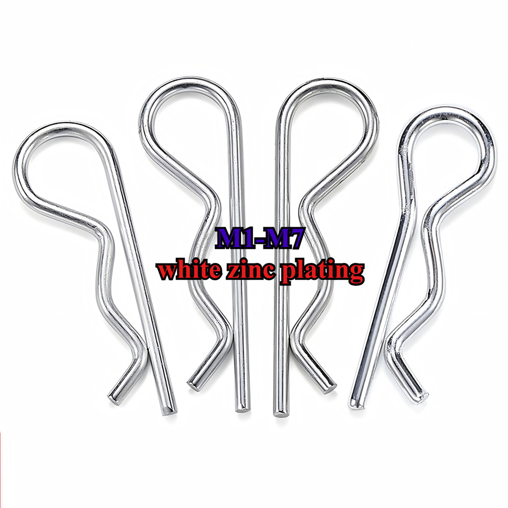 ปิ๊น พิน ตัว R ปิ้น ตัวอาร์ เหล็ก ชุบขาว -  / Hairpin Cotter Snap R Pin SteelM1/M1.2/M1.6/M1.8/M2/M2