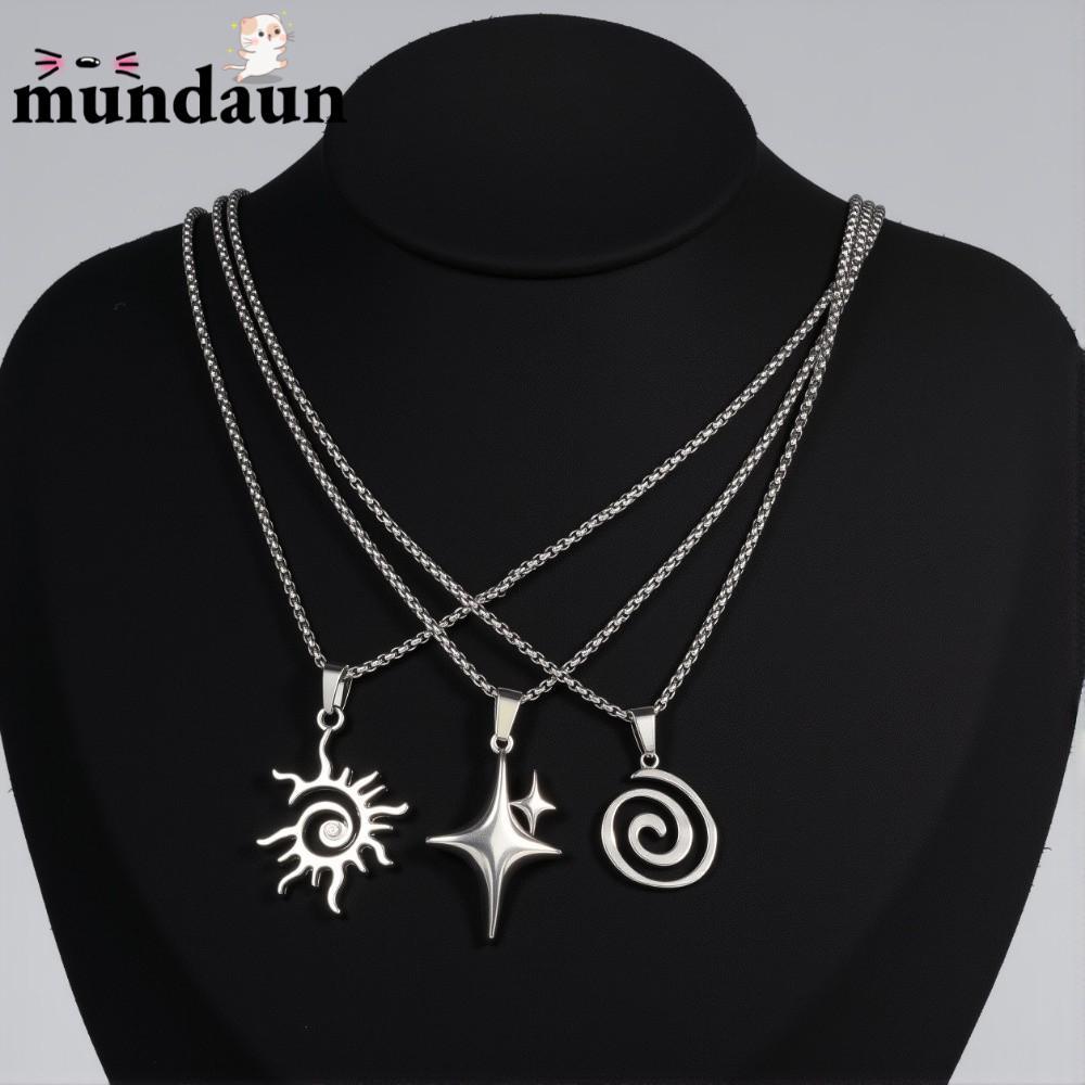 MUNDAUN Vortex สร้อยคอมีจี้ สแตนเลสสไตล์ Gothic และ Punk