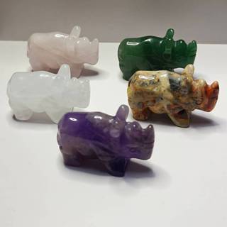 แรดแกะสลักหินธรรมชาติ | Stone Carved Rhino | พลังอำนาจ ความม…