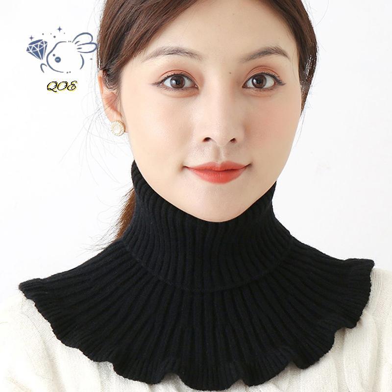 [QOE] ผู้หญิงถักผ้าพันคอคอปกปลอม Warm Turtlene Ne อุ่นที่ถอดออกได้ฤดูหนาวผ้าพันคอปลอมกันลม VN