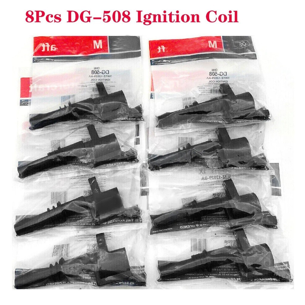 ในสต็อก 8PCS DG-508 DG508 คอยล์จุดระเบิดสําหรับ F150 F-250 F-350 E-150 3W7Z-12029-AA 4.6L 5.4L 6.8L