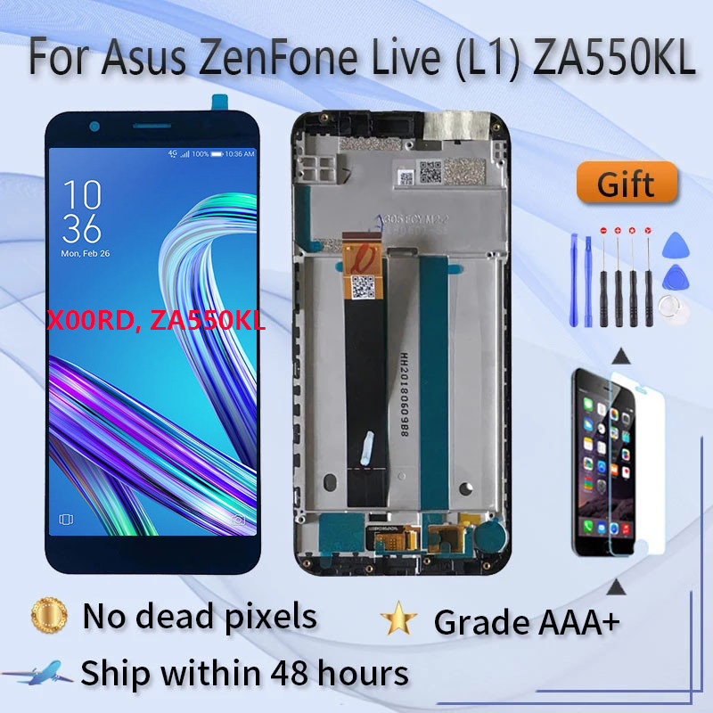 5.5 นิ้วจอแสดงผล LCD สําหรับ Asus ZenFone Live L1 ZA550KL X00RD หน้าจอพร้อมกรอบเปลี่ยน ZA550KL + เคร