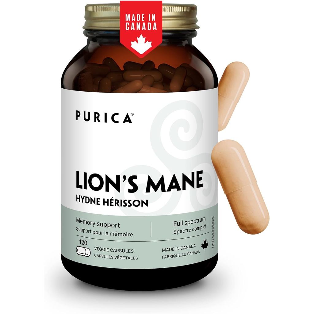PURICA เห็ดหลินจือ 120 แคปซูล ทานได้ 60 วัน บำรุงสมองและความจำ ผลิตในแคนาดา