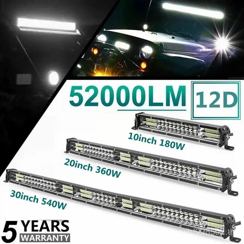 Slim 12D led light bar 20 นิ้ว 10 นิ้ว Spot Flood Combo Beam led bar สําหรับ SUV 4X4 Off Road LED โค