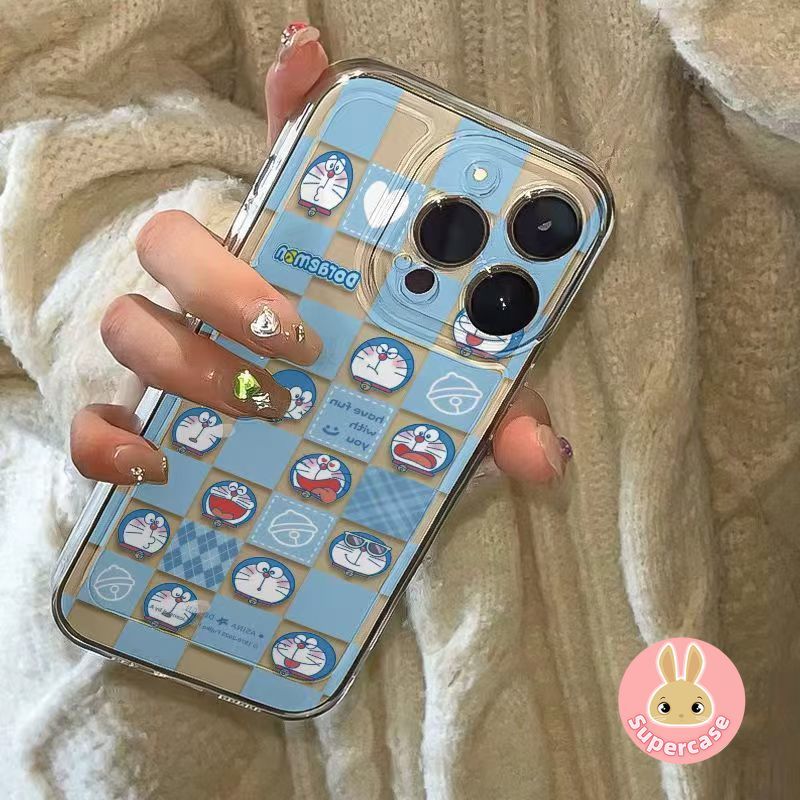 น่ารักโดราเอมอนอีโมจิเคสโทรศัพท์สําหรับVivo X300 X200 Pro Mini FE X200S X100 Ultra X100S X90 Pro Plus X80 Lite X70 X60 X50 Pro Plus X30 X27 Pro X23 ปลอกการ์ตูนสีฟ้าตรวจสอบปกอ่อน