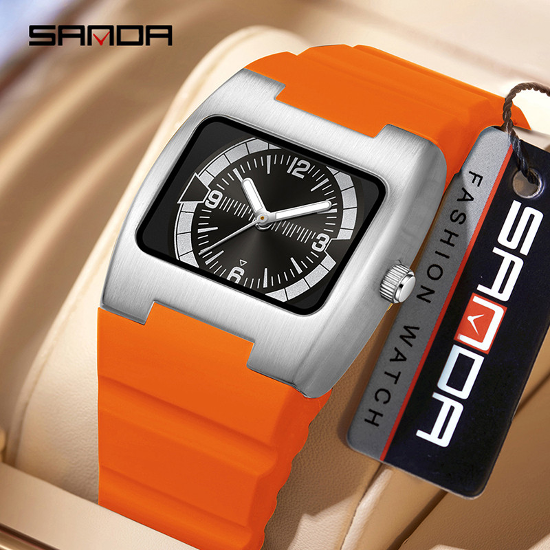 พรีเมี่ยมอัลลอยด์ SANDA Student Watch - Vintage Square Y2K Luminous Waterproof