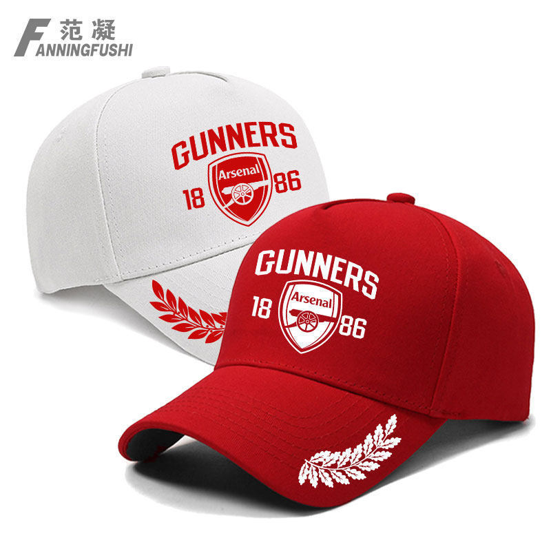 💥English Premier League Arsenal Arsenal Gunners แฟนฟุตบอลเชียร์สําหรับหมวกเบสบอลลิ้นเป็ดอเนกประสงค์ส
