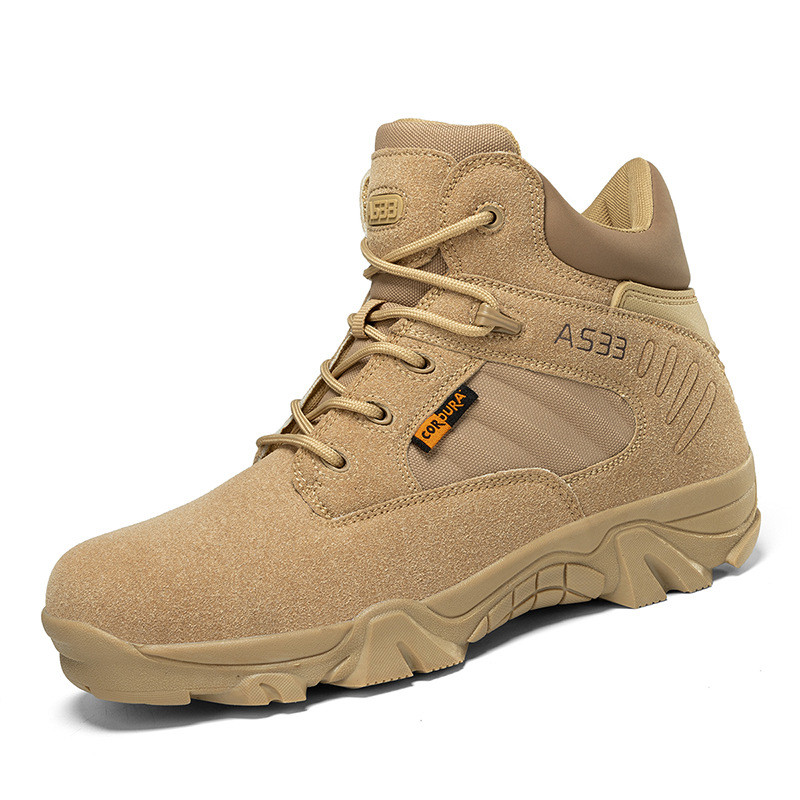 รองเท้าผู้ชายขนาดใหญ่รองเท้าต่อสู้กลางแจ้ง Desert รองเท้า High-Top Field Combat Boots รองเท้าผู้ชาย 