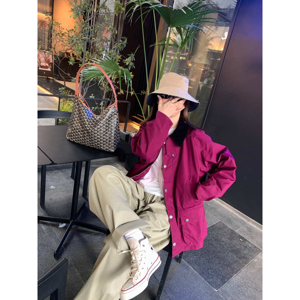 สไตล์อังกฤษ Bane Classic Retro Style สีม่วง 2026 เวอร์ชั่นญี่ปุ่น Brb x NAH Joint Style Bedale Jacke