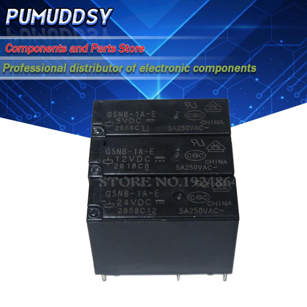 5PCS 5V 12V 24V รีเลย์ G5NB-1A-E- 5VDC 12VDC 24VDC 5A 250VAC 4PIN