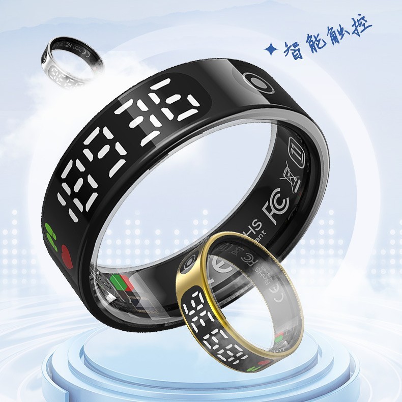 New Smart Ring TK9Display Screen Touch Smart Ring Heart Rate Blood Oxygen Sleep Monitor Multifunctio
