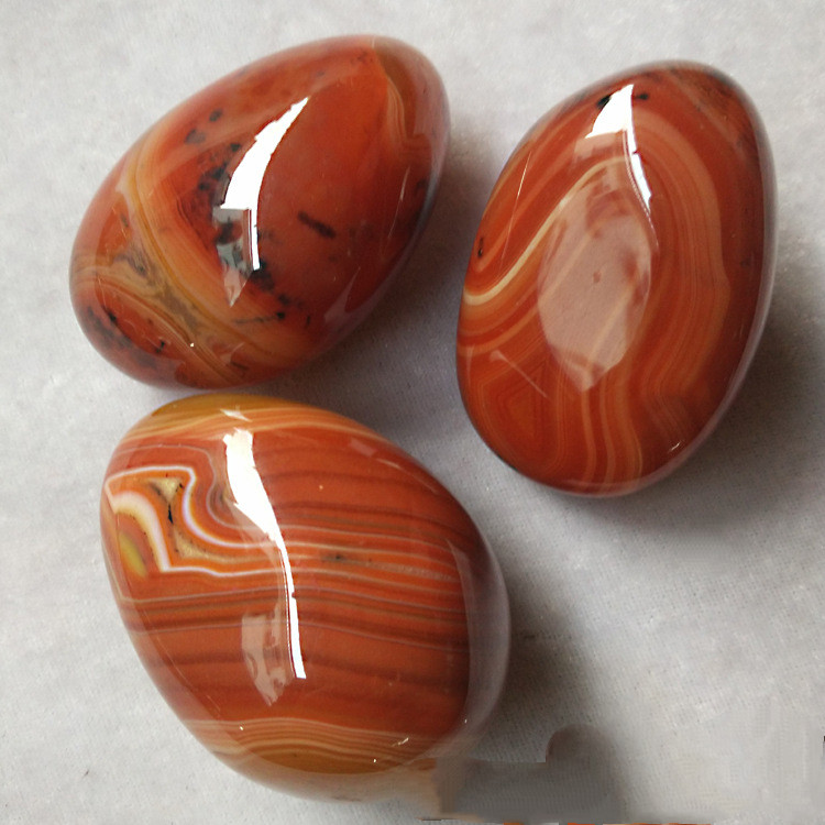 Red Silk Agate Jade Handpiece Chalcedony Agate รูปหยก Handle