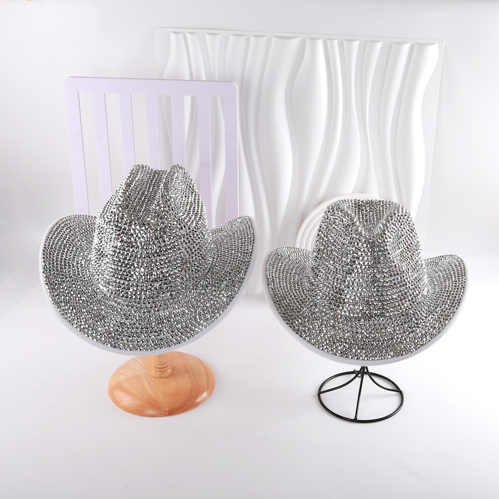 New Party Sparkling Rhinestone Cowboy Hat Western Cowboy Hat Music Party Jazz Hat