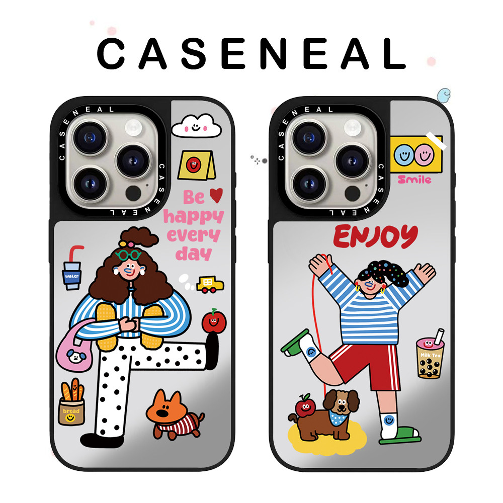 CASENEAL Graffiti Movement Girlคุณภาพสูงกระจกเคสโทรศัพท์เหมาะสําหรับiPhone 17ProMax 17pro 17 air 16promax 16 15promax 15 14promax 13 13Promaxแฟชั่นAnti Drop Hard Case