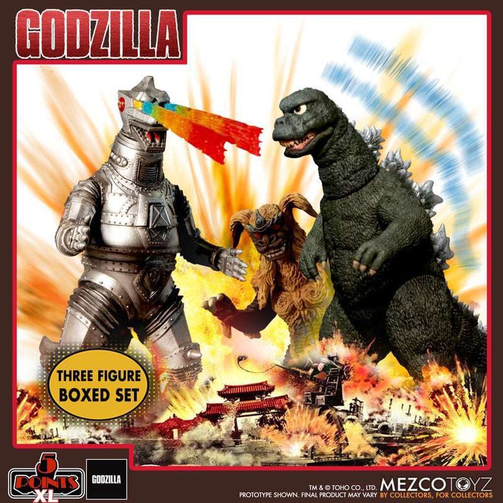 Mezco Toyz 5 Points : Godzilla vs Mechagodzilla (1974) Three Figure Boxed