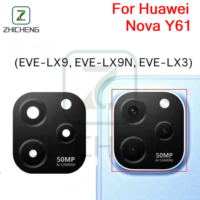 สําหรับ Huawei Nova Y61 เลนส์กล้องด้านหลังเปลี่ยนด้วยสติกเกอร์กาว EVE-LX9 EVE-LX9N EVE-LX3