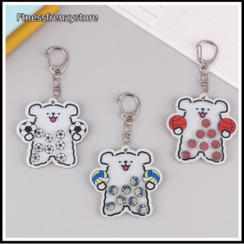 [FF] Creative Line Puppy Shake It Football Basketball Volleyball Keychain Cute Cartoon Dog Jewelry F