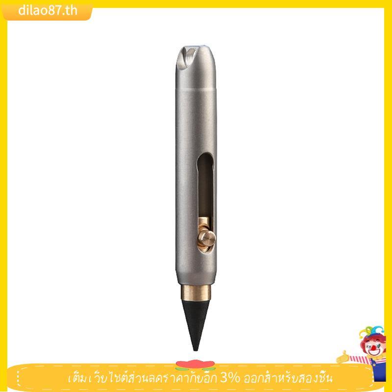 [dilao87] Titanium Alloy Inkless Pencil Titanium Inkless Pencil Eternal Desk Decor Pocket Pen forWri
