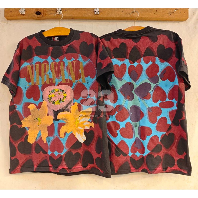 [ 23 ] NIRVANA HEART SHAPED BOX ©1993 OVP OVERPRINT เนอวาน่ากล่องหัวใจ เสื้อวง เสื้อทัวร์ เสื้อโอเว่อร์ปริ้น hsb