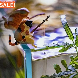 A00322 ถังปลาภูมิทัศน์ตกปลาเครื่องประดับแมว Mini เรซิ่นตุ๊กตาการ์ตูนรูปปั้นแมวสําหรับ Home Office Aquarium Decorati