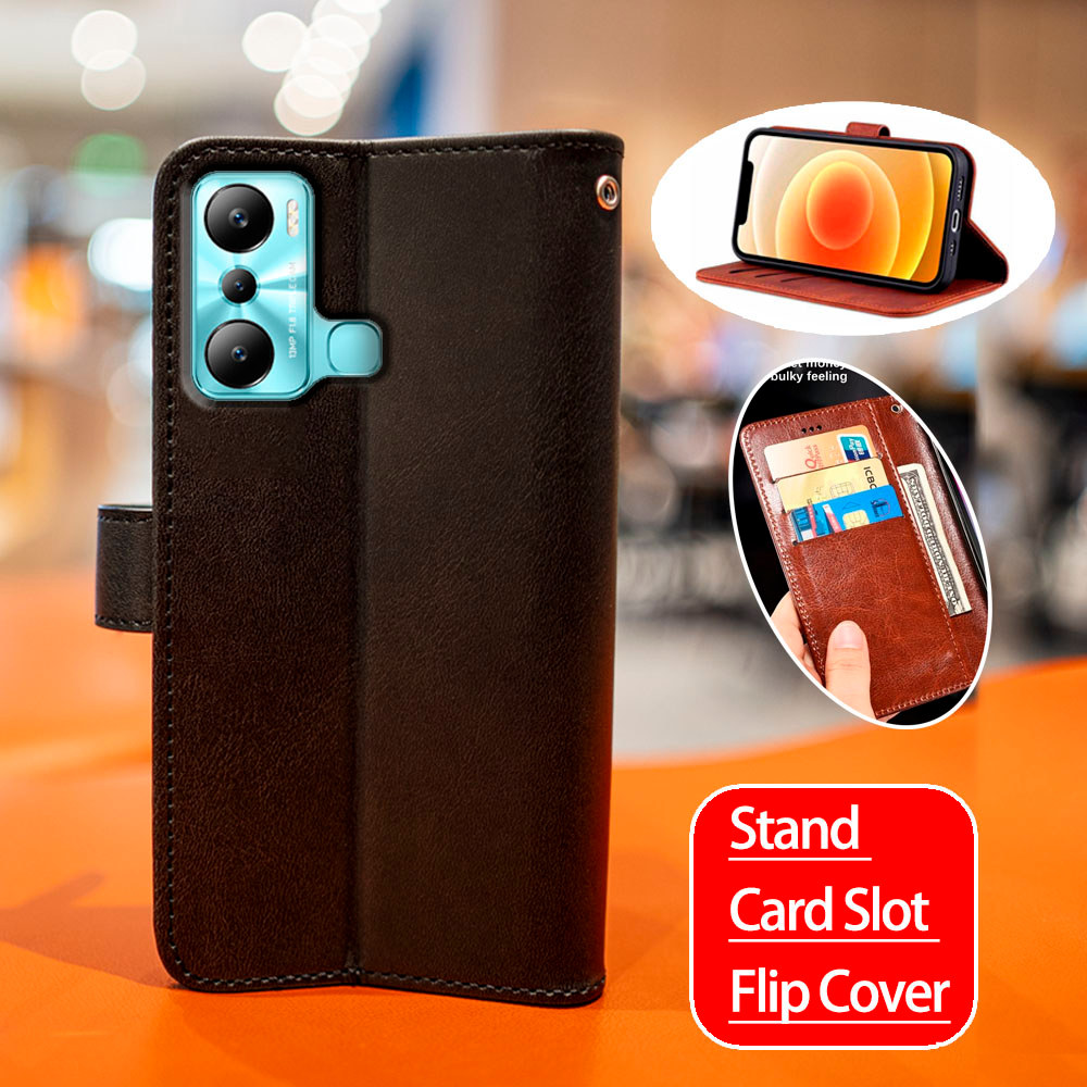 Vintage คลาสสิกหนังสําหรับ Infinix Hot 20i 12i X665C X665E X665B X665 กระเป๋าสตางค์ Folio เคสโทรศัพท