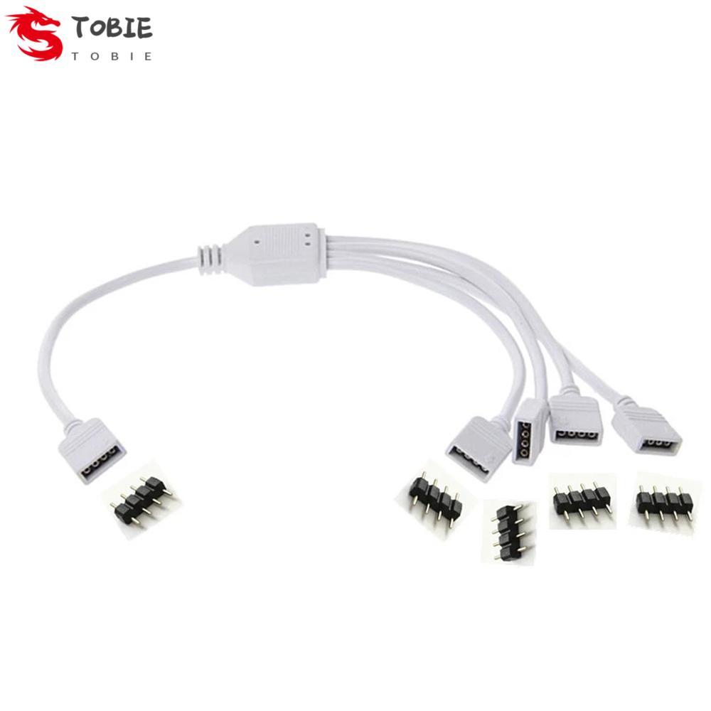 TOBE 4Pin RGB Splitter สีขาว LED Strip อุปกรณ์เสริม LED Strip อะแดปเตอร์ LED Strip Connector หญิงขั้