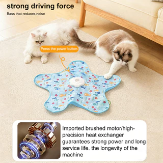 กะรัต ของเล่นแมวอัตโนมัติ 2in1 ไม้ตกแมวไฟฟ้า Interactive Cat Toy กระตุ้นสัญชาตญาณนักล่า แก้เบื่อแมว