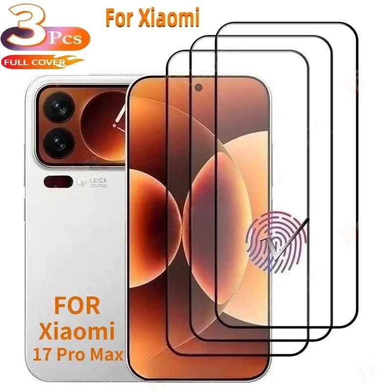 3 ชิ้น High-Definition กระจกนิรภัยป้องกันหน้าจอสําหรับ Xiaomi 17 Pro Max 15 14T 13T Pro 12T กระจกป้อ