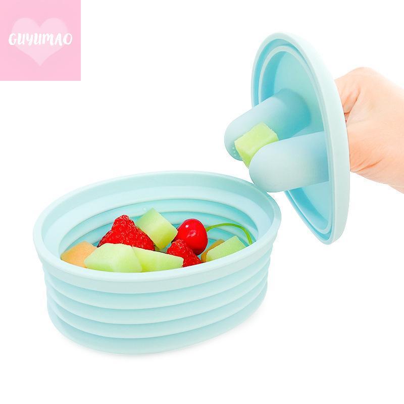[guyumao] ซิลิโคน -Mess Snack Box Dirt-proof พร้อมฝาปิด Nut Snack Storage Container กล่องเก็บผลไม้แบ