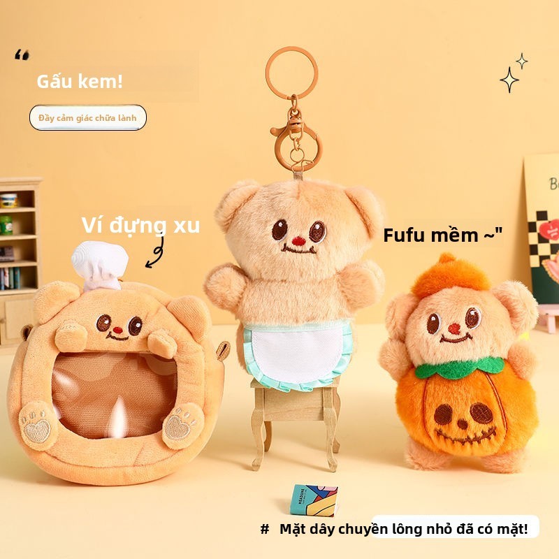 Butter Bear พวงกุญแจ Creative Influencer ตุ๊กตาตุ๊กตากระเป๋านักเรียนจี้คู่ของขวัญเล็กๆ