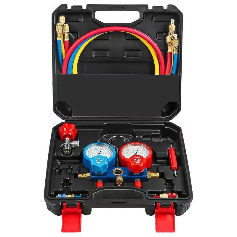 รถ R134 R410a R22 R407c Manifold Gauge ชุดสําหรับเครื่องปรับอากาศเครื่องทําความเย็นเครื่องมือยานพาหน