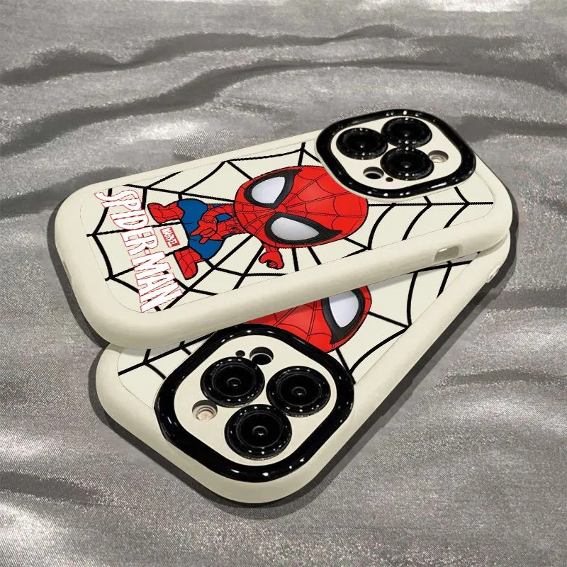 ซิลิโคนรวมทุกอย่างเคสโทรศัพท์ทนทาน Cool Spiderman รุ่น Q เหมาะสําหรับ iPhone 13PROMAX 16PRO 7/8PLUS 