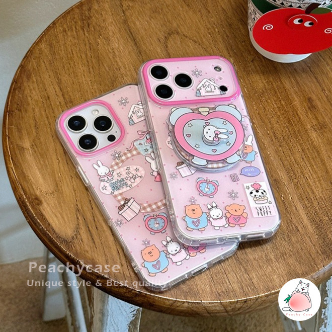 น่ารักหมุนกระต่ายนาฬิกาปลุกยืนแม่เหล็กโทรศัพท์มือถือกรณีเข้ากันได้สําหรับ ไอโฟน 17 16 15 14 มือโปร สูงสุด 13 16โปรแม็กซ์ ป่นปี้ทนป้องกัน IMD มือถือเชลล์ - รูปที่ 7