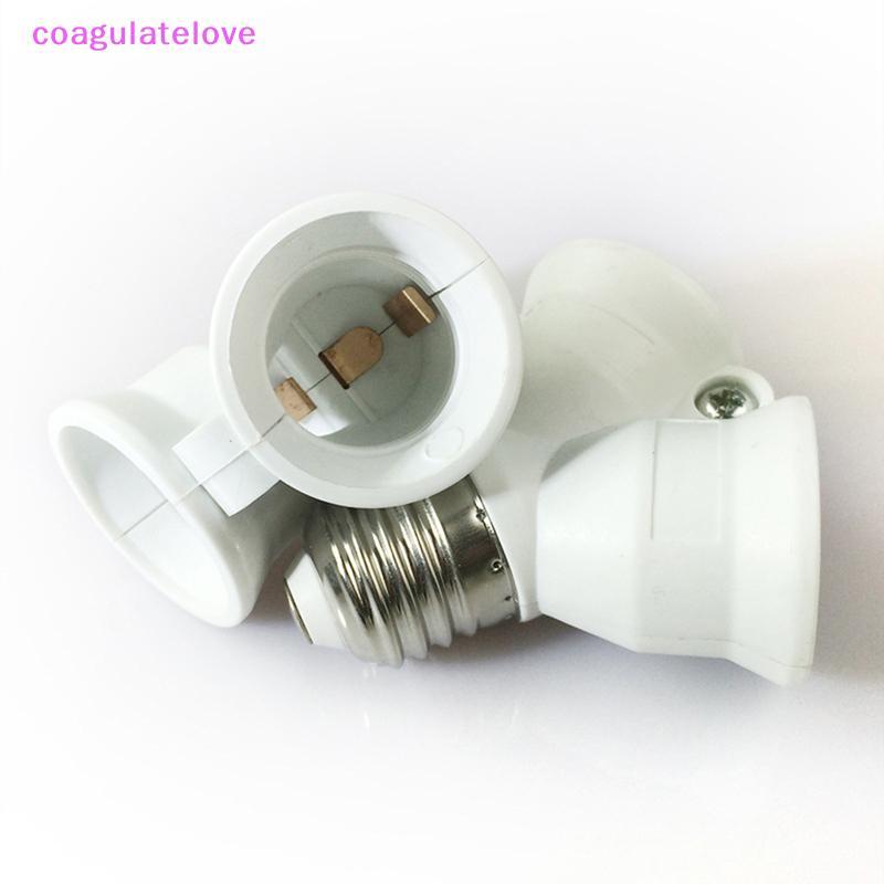 Coagulatelove Screw E27 LED ฐานหลอดไฟซ็อกเก็ต E27 ถึง 2-E27 Splitter Adapter ที่ใส่โคมไฟ E27 ซ็อกเก็