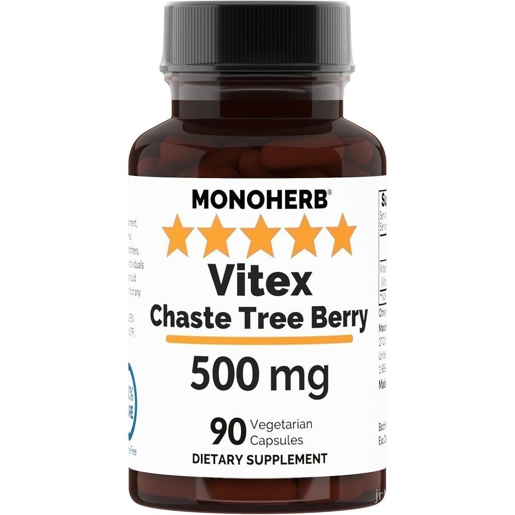 Vitex Chaste Tree Berry 500 mg - 90 Veg Capsules - 90 เสิร์ฟ