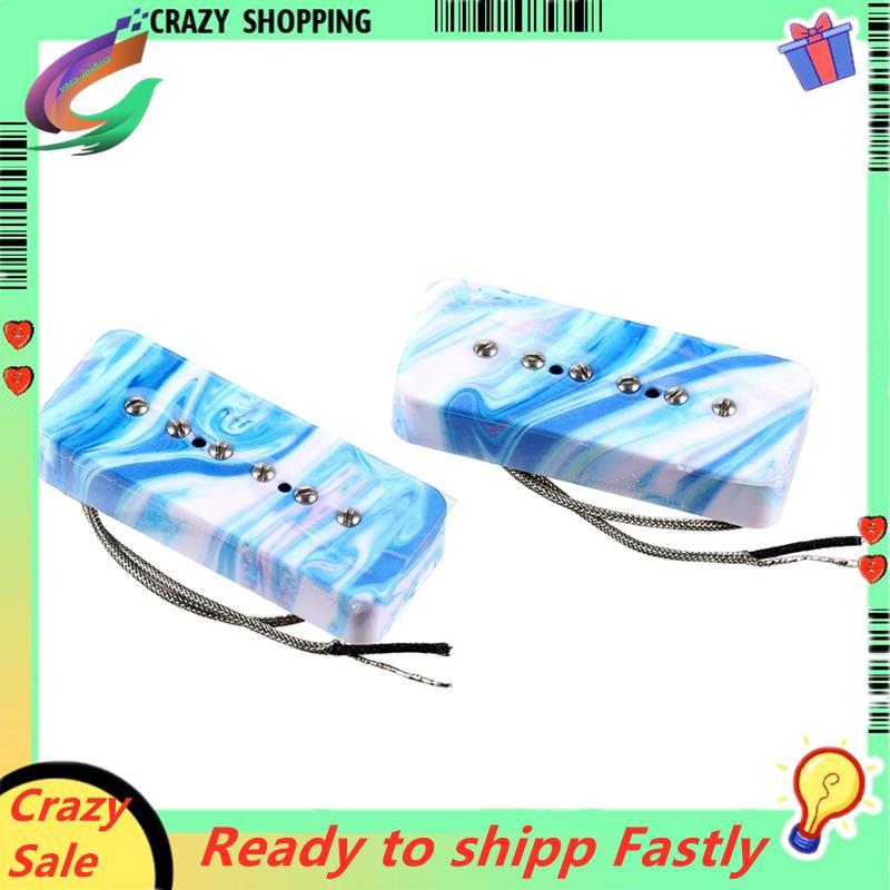 Alnico 5 ชุดปิ๊กอัพคอยล์เดี่ยวสําหรับ LP/ กีตาร์ไฟฟ้า- P90 รุ่นคอและสะพาน