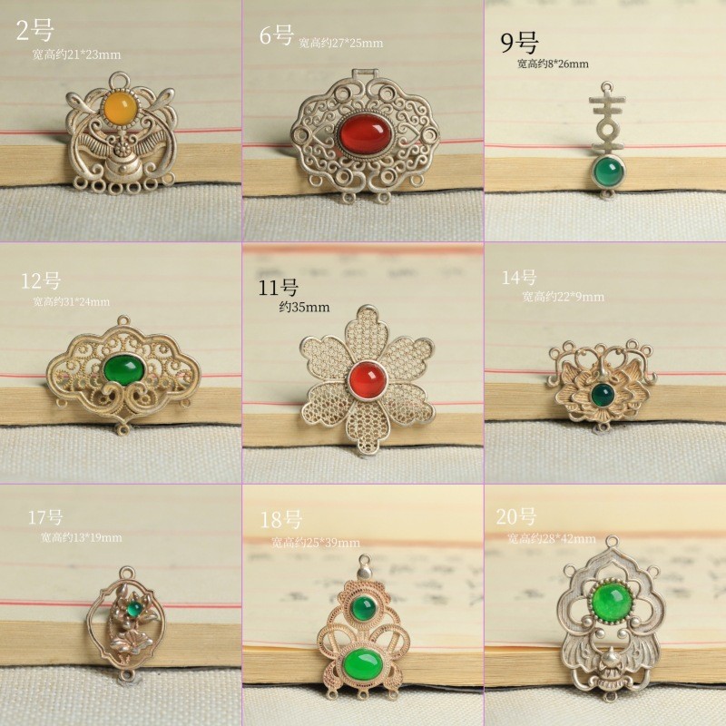 สร้อยคอจี้สไตล์ Retro Distressed สแตนเลสเคลือบทองเงิน เหมาะสำหรับทำเองและของตกแต่ง Handmade YBL1.15