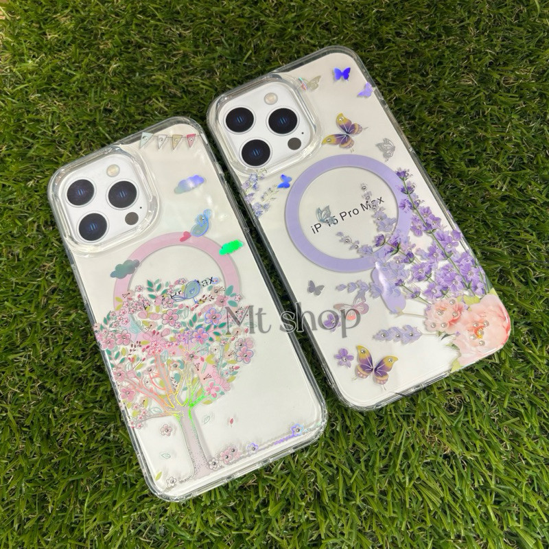 Popphone เคสโทรศัพท์มือถือ แม่เหล็ก ฝังเพชร สำหรับรุ่น i15promax 16 16pro 16promax
