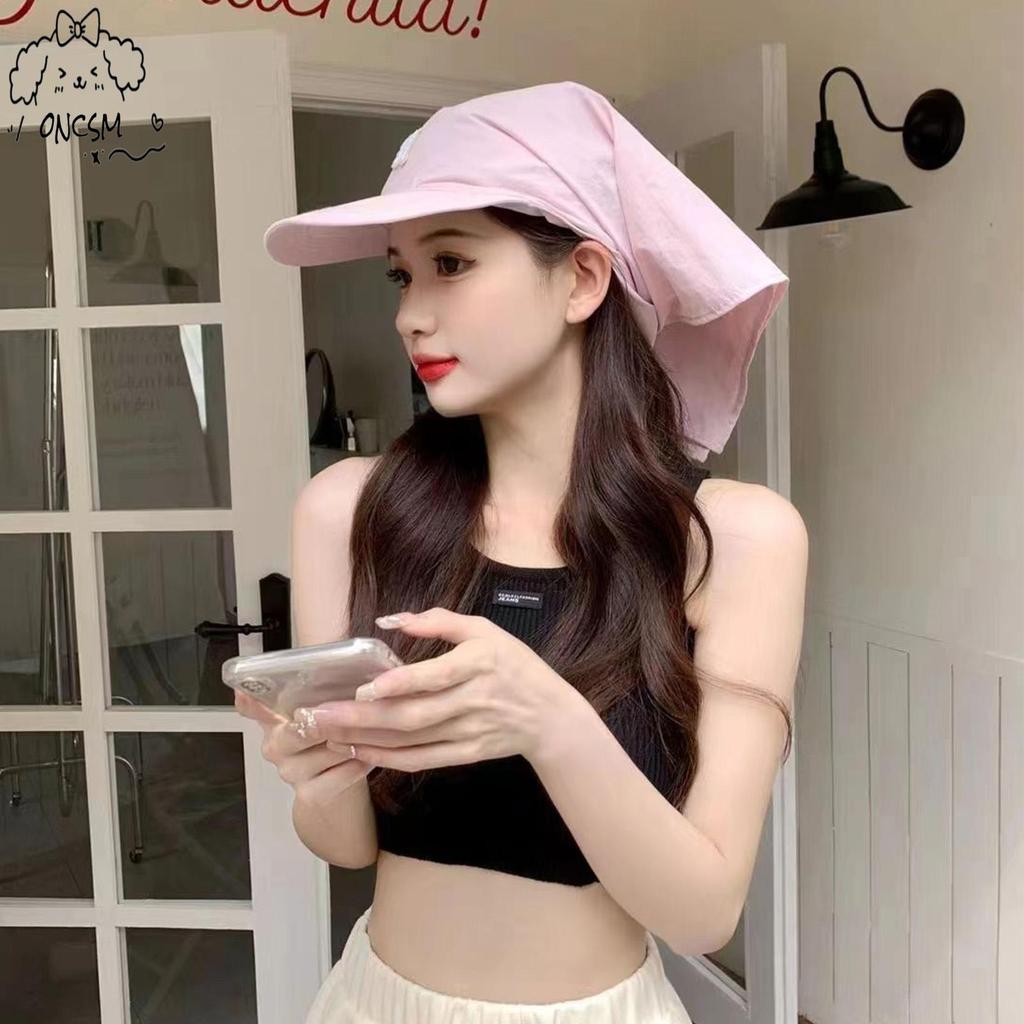 หมวกเบสบอลผู้หญิง ป้องกันรังสียูวี กรองแสงแดด พร้อมผ้าคลุมศีรษะ อุปกรณ์เสริมผม ราคา ถูกที่สุด ดีลบีเคเค แกลเลอรีภาพที่ 8