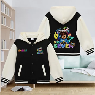 เสื้อคลุมเด็กฮู้ดแขนยาว สกรีนลาย67 Six Seven กันลม กันแดด กันหนาว