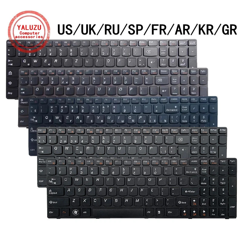 US แป้นพิมพ์แล็ปท็อปสําหรับ Lenovo B570 B575 B575E B580 B580A B590 V570 V570A V570C V570G V580 Z570 