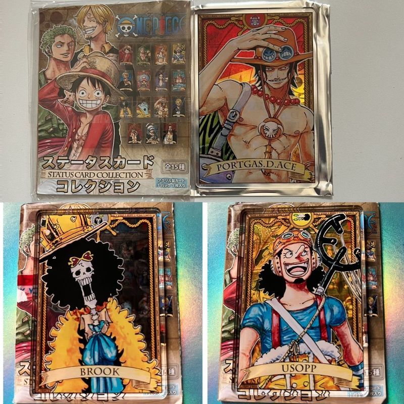 One Piece Data Card First Press Ace One Piece Acrylic Data Card Ace Brook Usopp