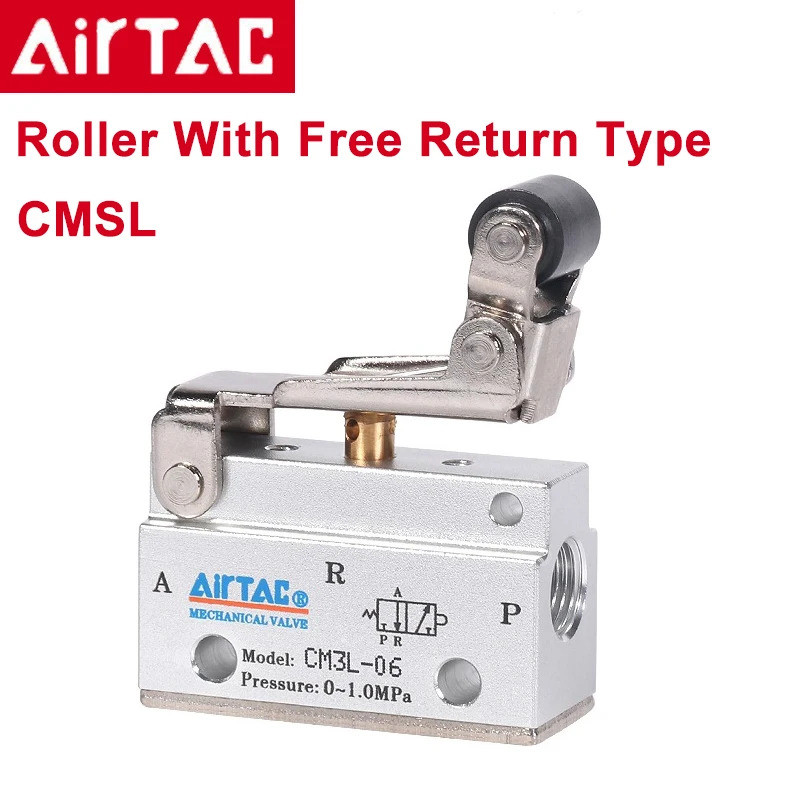 Airtac CM3L-05/06/08 วาล์วควบคุม 3/2 ทาง ลูกกลิ้งพร้อมประเภทกลับฟรี Y
