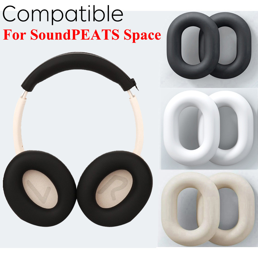 แผ่นรองหูฟังซิลิโคนและที่คาดผมสําหรับชุดหูฟัง SoundPEATS Space สําหรับ SoundPEATS Space อุปกรณ์เสริมซิลิโคน Soft Skin Protector