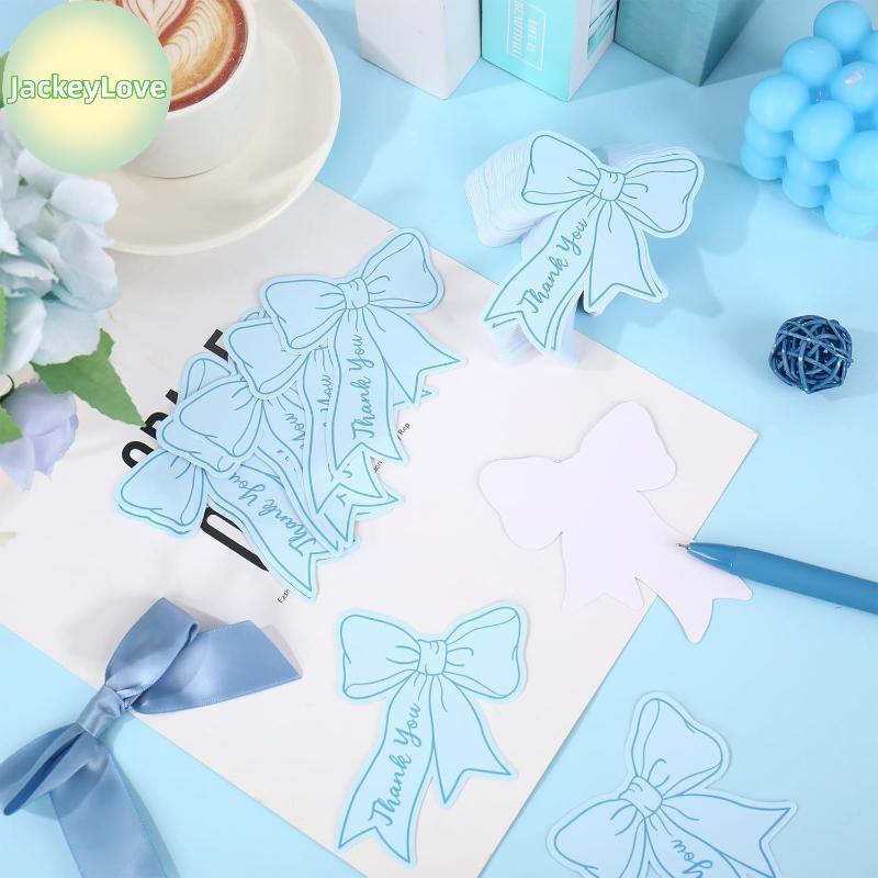 JackeyLovezz 50 ชิ้นโบว์ DIY ที่เขียนด้วยลายมือครอบครัวของขวัญการ์ดของขวัญวันเกิดเด็กการ์ดร้านอาหารธุรกิจขอบคุณการ์ด TH