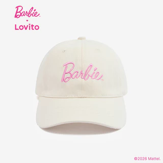 Barbie™ X Lovito แคชชวล หมวกทรงลำลองปักลายสไตล์สำหรับฤดูร้อน เกาหลี อินเทรนด์ LB1AD012